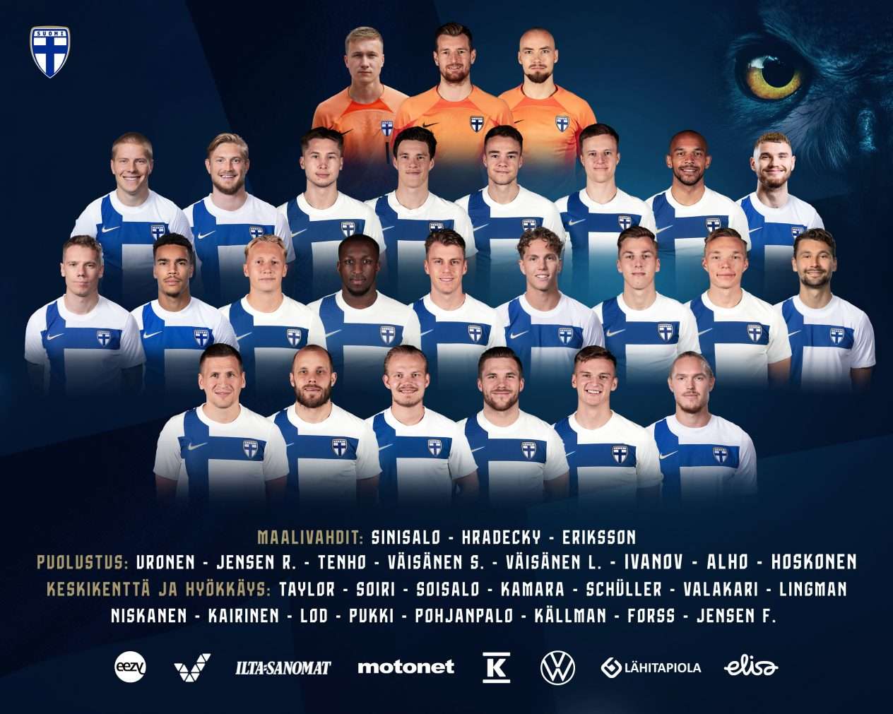 Huuhkajat valittu Nations Leaguen otteluihin – kaksi ensikertalaista mukana